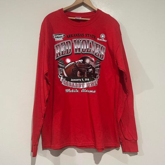 2014 Arkansas State Red Wolves GoDaddy Bowl Game Tee Shirt - Picture 1 of 3
